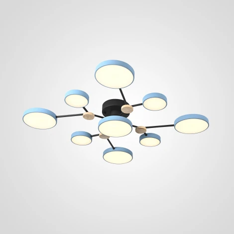 Потолочная люстра на штанге Gamma D98 Blue Imperiumloft Gamma01 (223775-23) (LED, 220V, пульт управления, круглые)