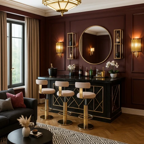 Стул барный Вивиан MC111-GR-2, светло-серый/глянцевое золото