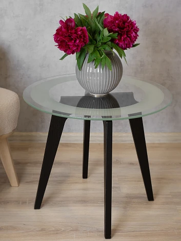 Стол журнальный Рилле 447 черный/стекло прозрачное Mebelik 009584