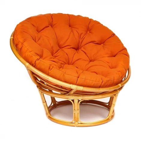 Кресло PAPASAN/ПАПАСАН 23/01 W /с подушкой/ диаметр подушки 122см, 115х101х104см, медовый, ткань оранжевый, с 23 Tetchair 13736