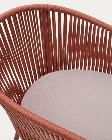 Стул уличный La Forma (ex Julia Grup) Yanet (Терракотовый,Розовый/ Сталь,Пена,Веревка)