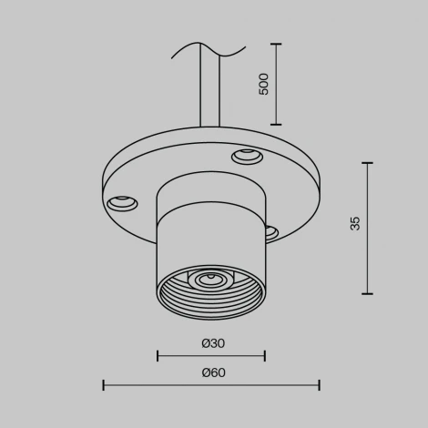 Основание для накладного монтажа системы Shelf с внутренней резьбой с вводом питания Maytoni Accessories for system Shelf CA023BI-P-B (24V)