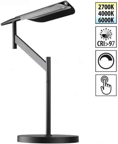 Настольная лампа Novotech Ala 359541 черный диммир. со сменой цвет. темпер. (управление-сенсор) LED 14W 220V 2700К\4000К\6000К (регулировка яркости, сенсорный выключатель)
