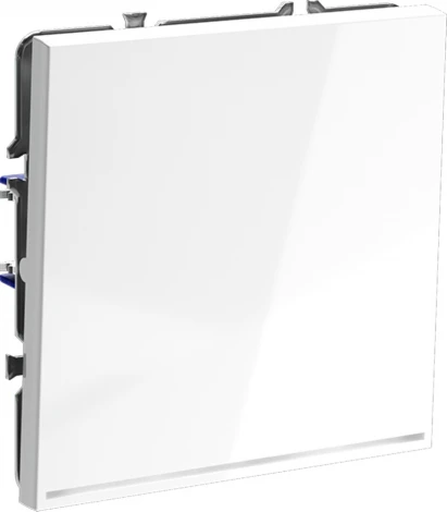 Проходной переключатель одноклавишный с подсветкой (белый глянцевый) Voltum S70 VLS010401