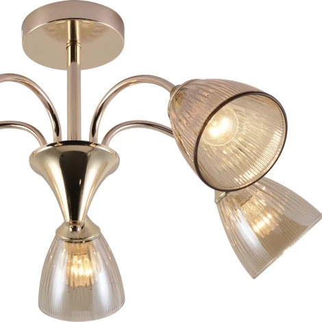 Потолочная люстра на штанге Escada Amelia 1129/5P 5x60Вт E27, металл/стекло, золото