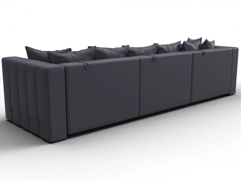 Диван прямой Лига-052 НПБ Лонг (ЛДСП,Брус,Фанера/Пластик/Экокожа/Серый) Лига Диванов 129909