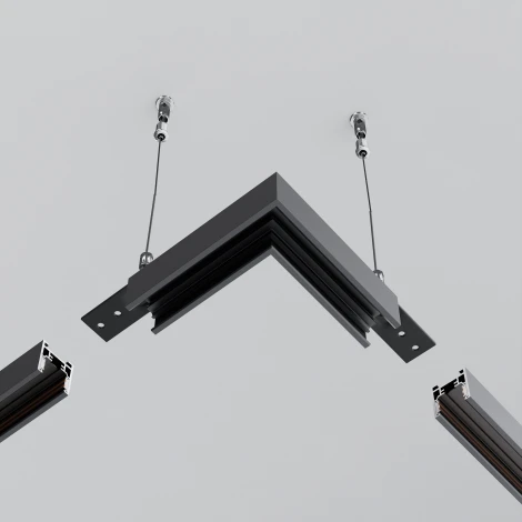 Соединитель угловой накладной низкопрофильный Maytoni Accessories for tracks Exility TRAM034CL-41B