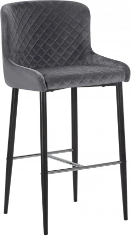 Стул барный CHRISTIAN'75 (черные ножки, темно-серый велюр (V108-91))
