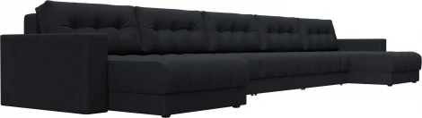 Диван П-образный с декором Лига-049 НПБ Мегалонг Лига Диванов (Замша) арт.128544