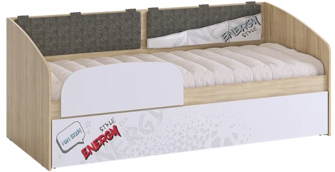 Энерджи Кровать, цвет дуб сонома/белый Mebelson (арт.MDE-07.1623)