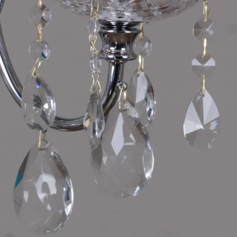 Подвесная люстра ILLUMICO IL2367-6POR-39 CR (220V, хрусталь, на цепи, подсвечник, свеча)