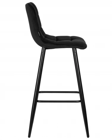 Набор 2 шт стул барный DOBRIN NICOLE (черные матовые ножки, черный велюр (108-77))