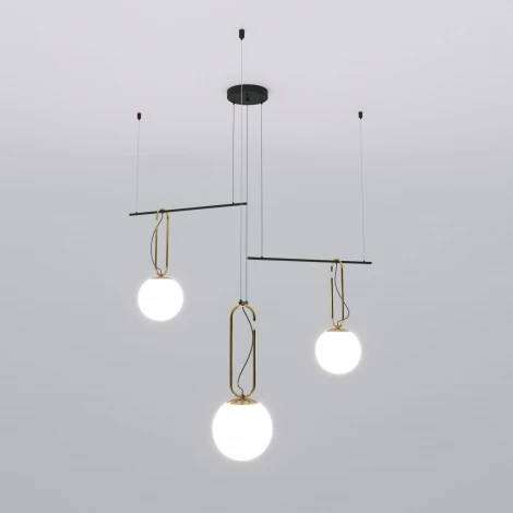Подвесной светильник Wi-Fi Riche 70143/3 Eurosvet (220V, управление смартфоном, голосовое управление, умный дом - Minimir Home, Алиса, Маруся, Салют, на тросе, шарики)