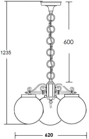 Уличный светильник подвесной Oasis Light GLOBO S 88270S/3 Bl (220V, на цепи, шар, IP44)