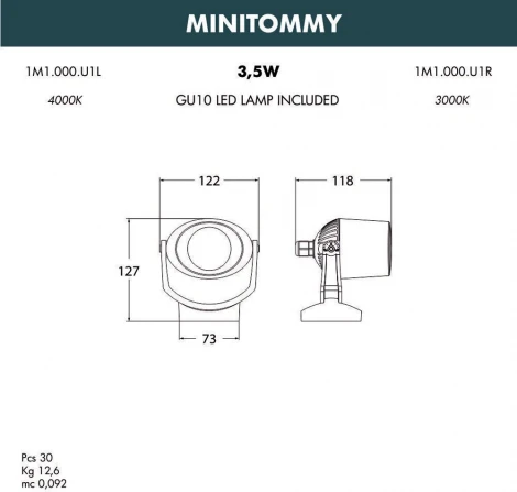 Настенный светильник уличный Fumagalli MiniTommy 1M1.000.000.AXU1L (220V, IP55)