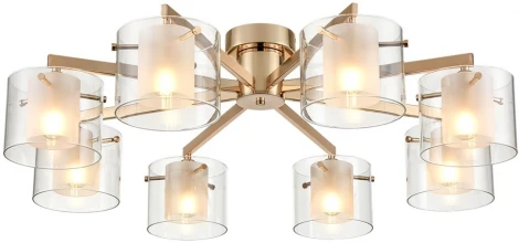 Потолочная люстра на штанге Lumion Verdi 6587/8C золото/прозрачный, металл/стекло E14 8*40W 220V (круглые)