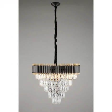 Подвесная люстра каскадная хрустальная Corleone OML-69803-15 (220V, на цепи)