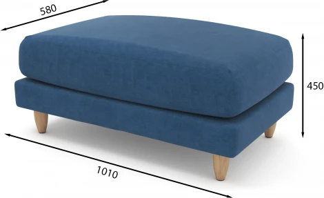 Банкетка Arsko Корс 2 синий велюр