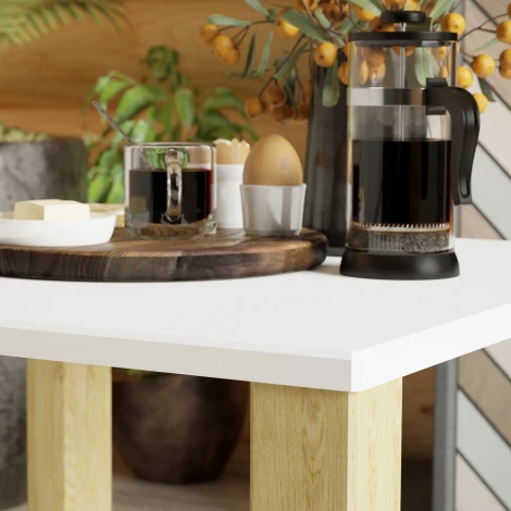 Стол журнальный Матео белый/дуб янтарный Mebelik арт.008957