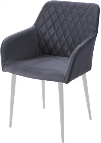 Стул M-City BRANDY-X СЕРЫЙ #27 / белый каркас, велюр