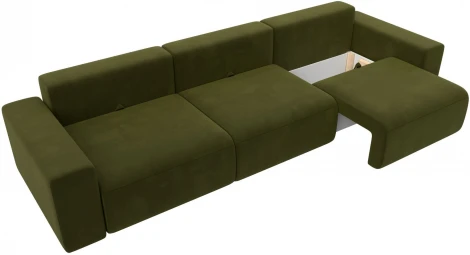 Диван прямой Лига-036 НПБ Классик Лонг (Зеленый/Микровельвет) Лига Диванов арт.121317