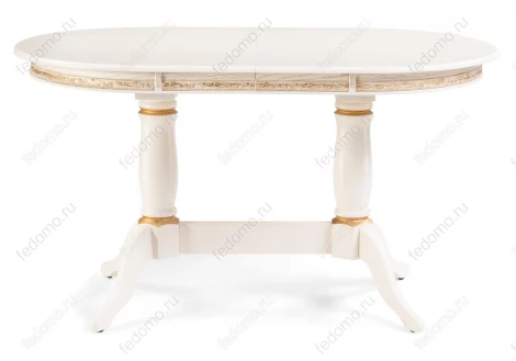 Деревянный стол Woodville Джил крем с золотой патиной 450820