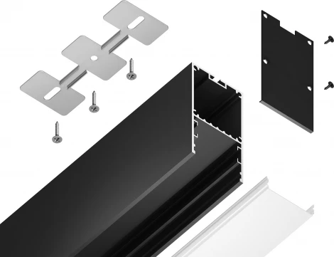 Алюминиевый профиль накладной/подвесной "Profile System" для светодиодной ленты до 32,8мм Ambrella Illumination GP3000BK