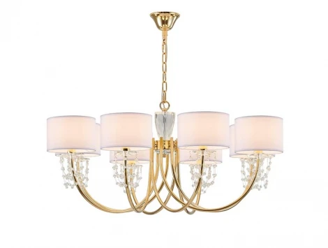 Подвесная люстра с хрустальными подвесками Newport 4360 4368/C new gold (220V)