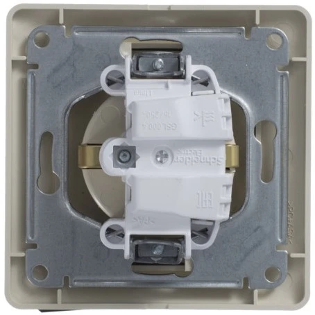Розетка встраиваемая с заземлением (бежевый) Systeme Electric Glossa GSL000242