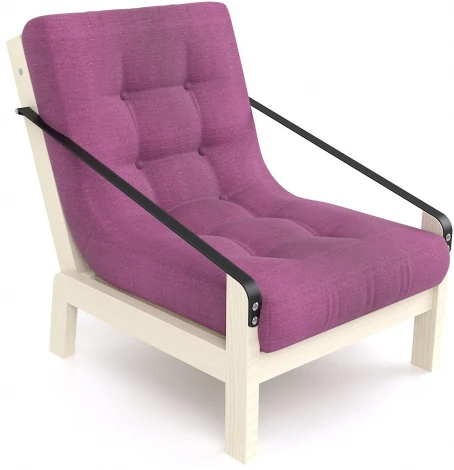 Кресло Arsko Локи беленый дуб фиолетовая рогожка