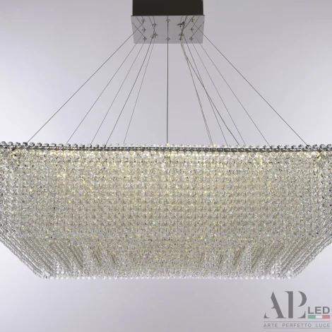 Подвесная люстра светодиодная APL LED Sicilia SH03.80.A.Ni.4000 (220V, хрусталь, на тросе)