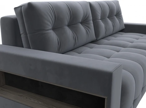 Диван прямой с полками Лига-053 НПБ Лига Диванов (Велюр) арт.128892