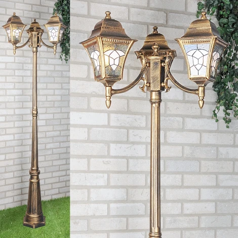 Наземный фонарь Elektrostandard Altair черное золото F/3