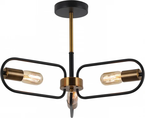 Потолочная люстра на штанге ILLUMICO IL8253-3COU-79 BK GD (220V)