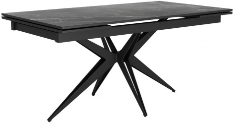 Стол DikLine KW160 мрамор С45 (керамика черная)/опоры черные 00-00071269
