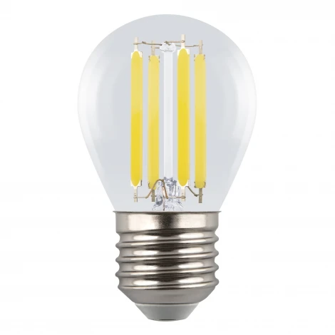 Лампа светодиодная, форма "шар", прозрачная, белый свет 4000K Uniel Яркая A++ LED-G45-4W/4000K/E27/CL GLY01TR