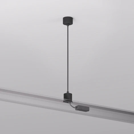Подвод питания для подвесного монтажа трека Denkirs Smart Base TR2124-BK АС 220V, 5м, черный, алюминий