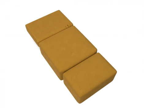 Модули диван и пуф Лига-060 НПБ (ЛДСП,Брус,Фанера,Велюр/Желтый) Лига Диванов 129602