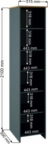 Шкаф Теодора (Теодора графит / крафт золотой) Woodville арт.587581