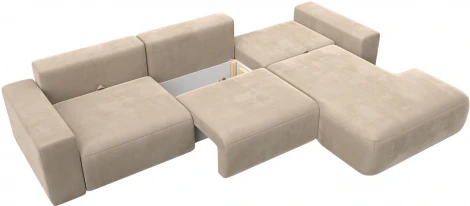 Диван угловой Лига-036 НПБ Классик Лонг правый угол (Бежевый/Велюр) Лига Диванов арт.121390