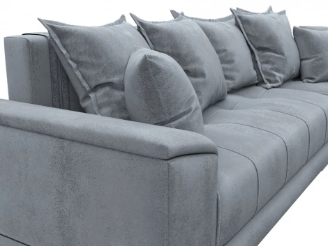 Диван угловой НордСтар правый угол (ДСП,Брус/Пластик/Велюр/Серый) Лига Диванов 127942