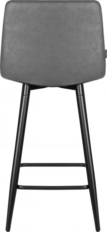 Стул полубарный DOBRIN OLIVIA (черные матовые ножки, серая антрацитовая винтажная экокожа (RU-08))