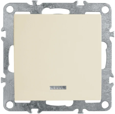 Выключатель одноклавишный с подсветкой (слоновая кость) Stekker Эрна 39320