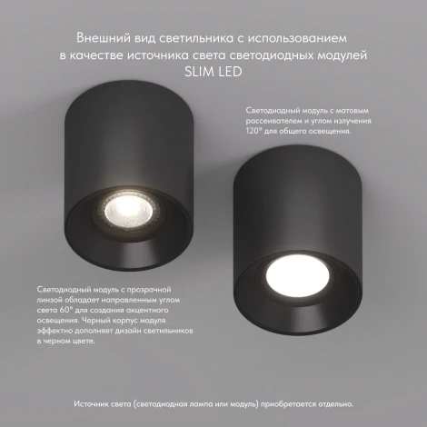 Накладной точечный светильник Denkirs DK3040-BK (220V, круглые)