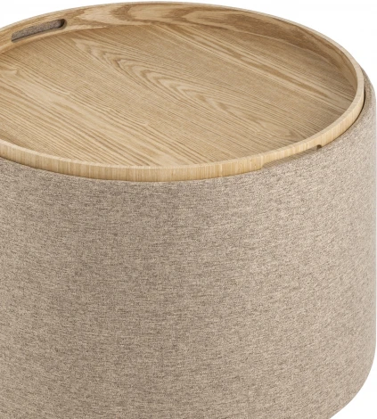 Пуф-столик с ящиком Хюгге L рогожка бежевый УТ000035342