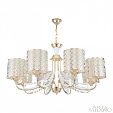 Подвесная люстра Arte Milano Florentia-3387 303387/8 Wh/Gd (220V, на цепи)