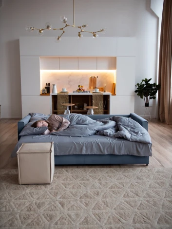 РИМИНИ Диван прямой синий D1 furniture арт.AAA4046011