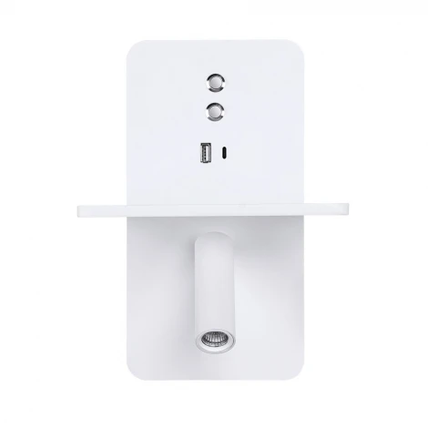 Настенный светильник со спотом и полкой Arte Lamp Bess A7453AP-1WH