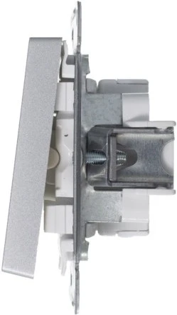 Переключатель встраиваемый перекрестный одноклавишный (алюминий) Systeme Electric AtlasDesign ATN000371