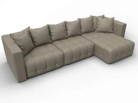 Диван угловой Лига-052 НПБ Лонг угол универсальный (ЛДСП,Брус,Фанера/Пластик/Экокожа/Бежевый) Лига Диванов 129914